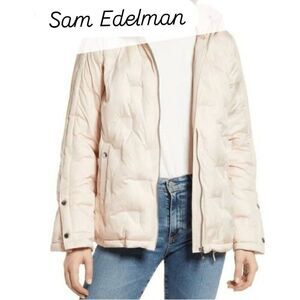 Sam Edelman Pink/Light Peach PRE-MOLD QUILTED SHORT JACKET